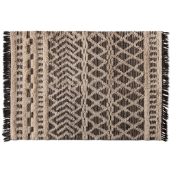 Baxton Studio Heino Modern and Contemporary Ivory and Charcoal Handwoven Wool Area Rug
